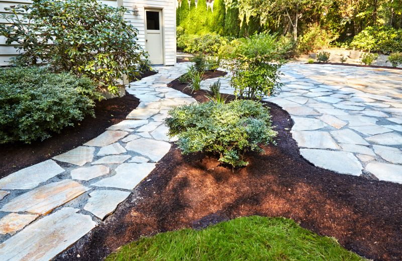 Walkway with Natural Stone Pavers