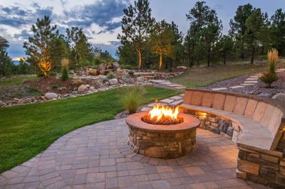 Stone Patio with Firepit