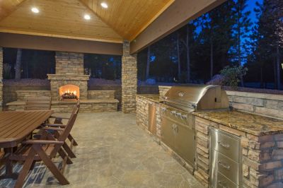Stone Outdoor Kitchen Patio